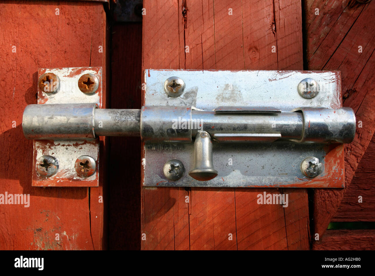 Gate Bolt Shut Stock Photo