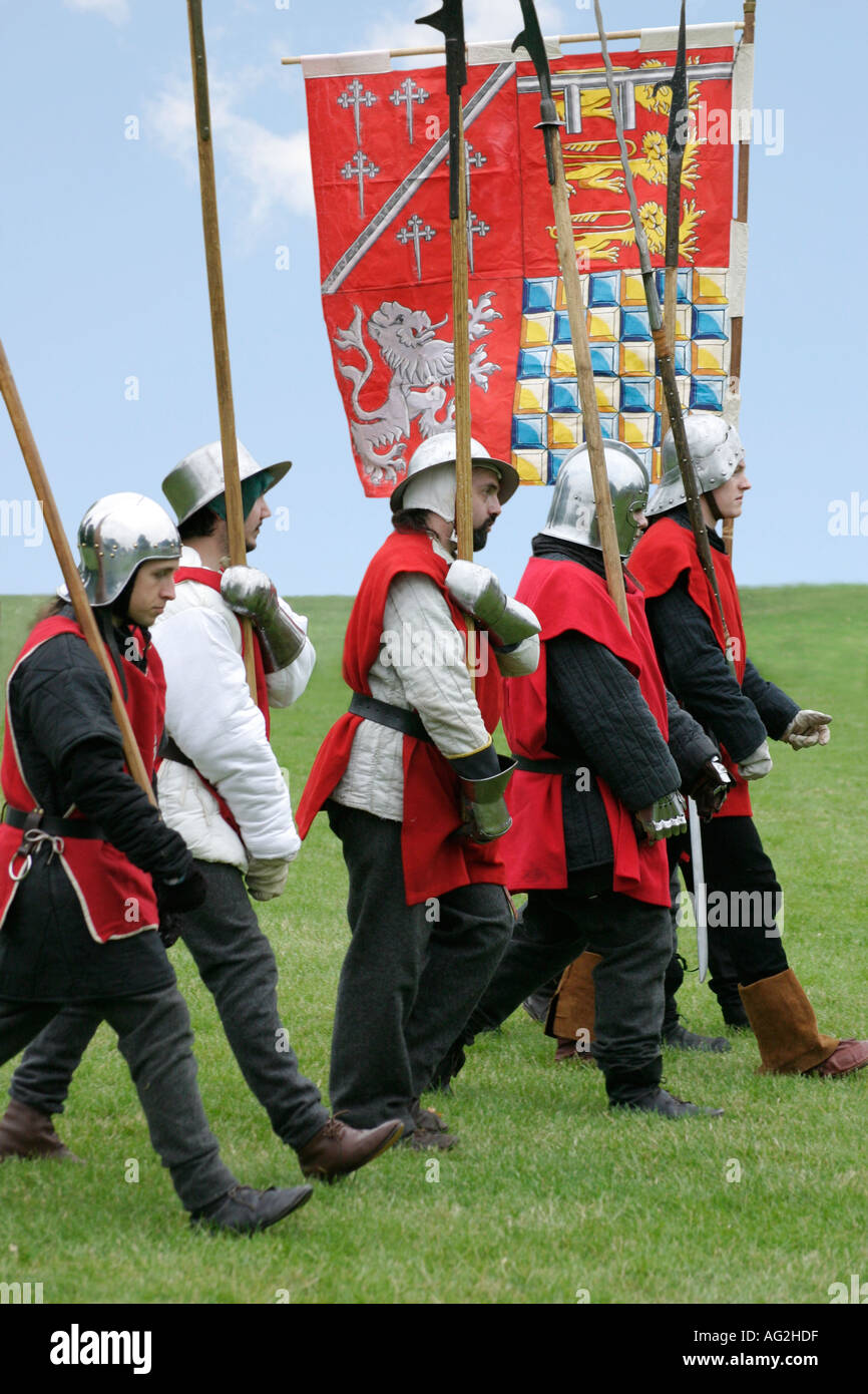Marching medieval soldiers Ely Stock Photo