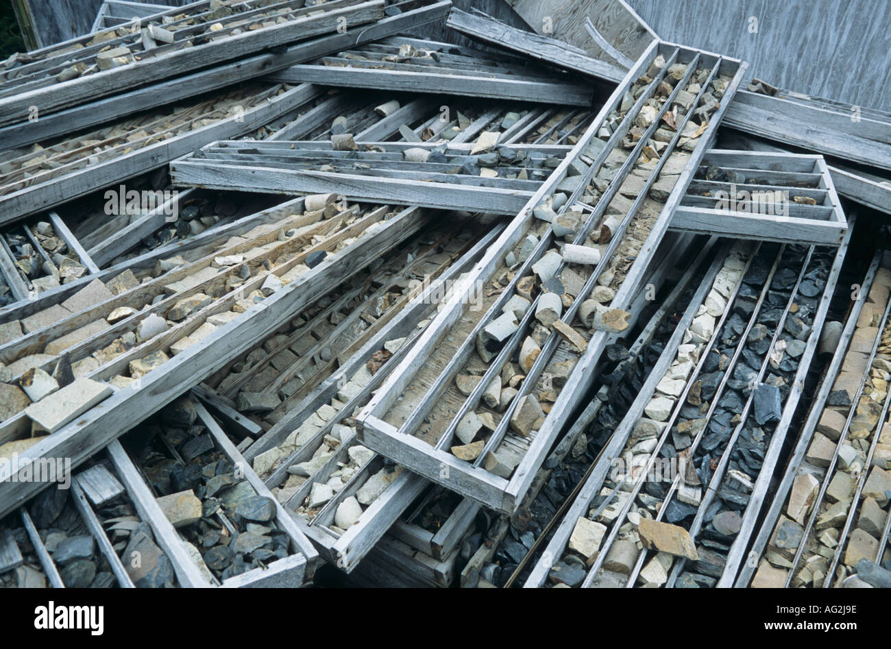 Mining exploration drill core samples old Cronin minesite Babine