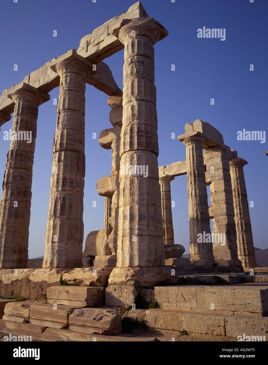 the Temple of Poseidon at Cape Sounion Attica Greece Stock Photo - Alamy
