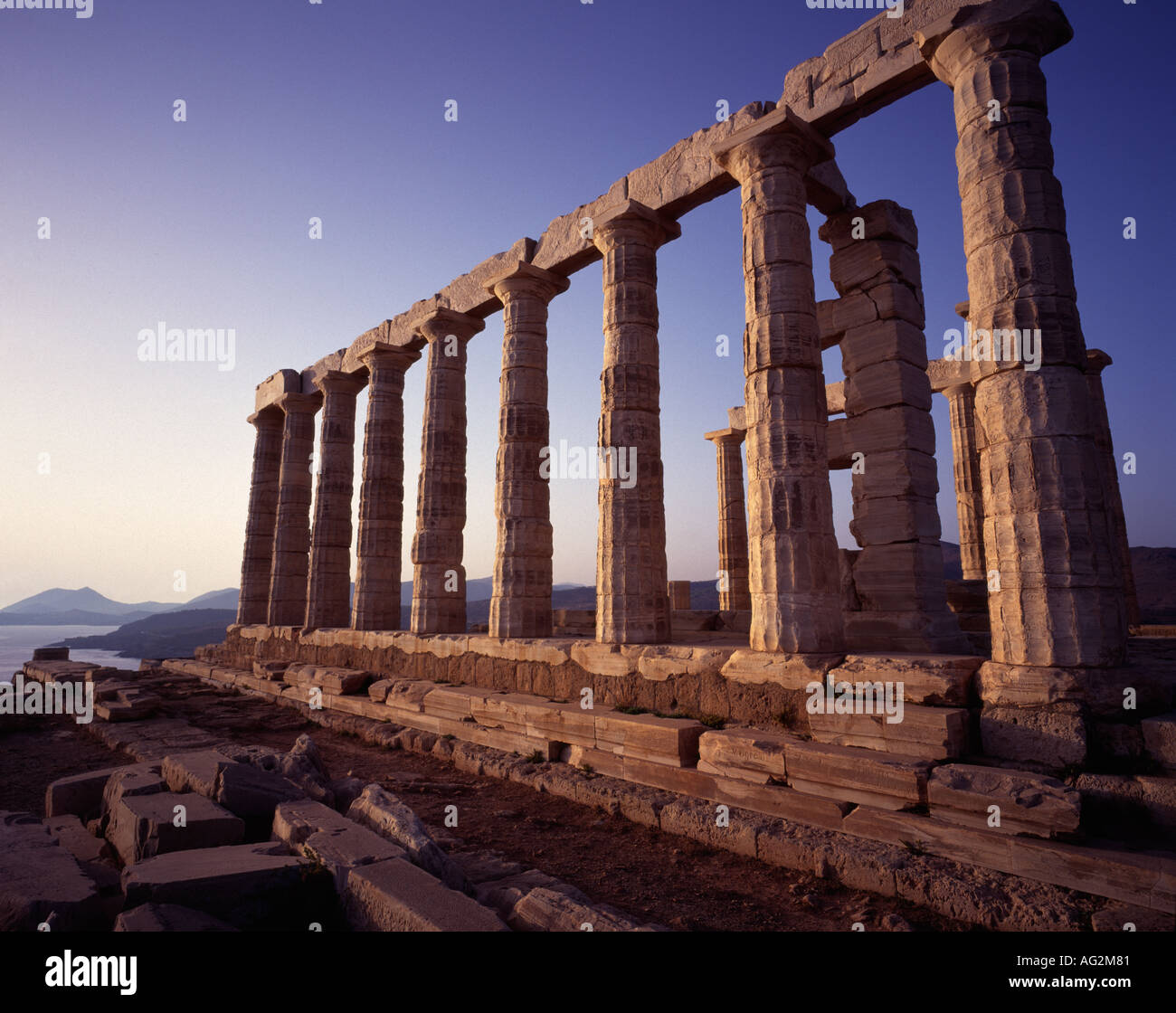 the Temple of Poseidon at Cape Sounion Attica Greece Stock Photo - Alamy