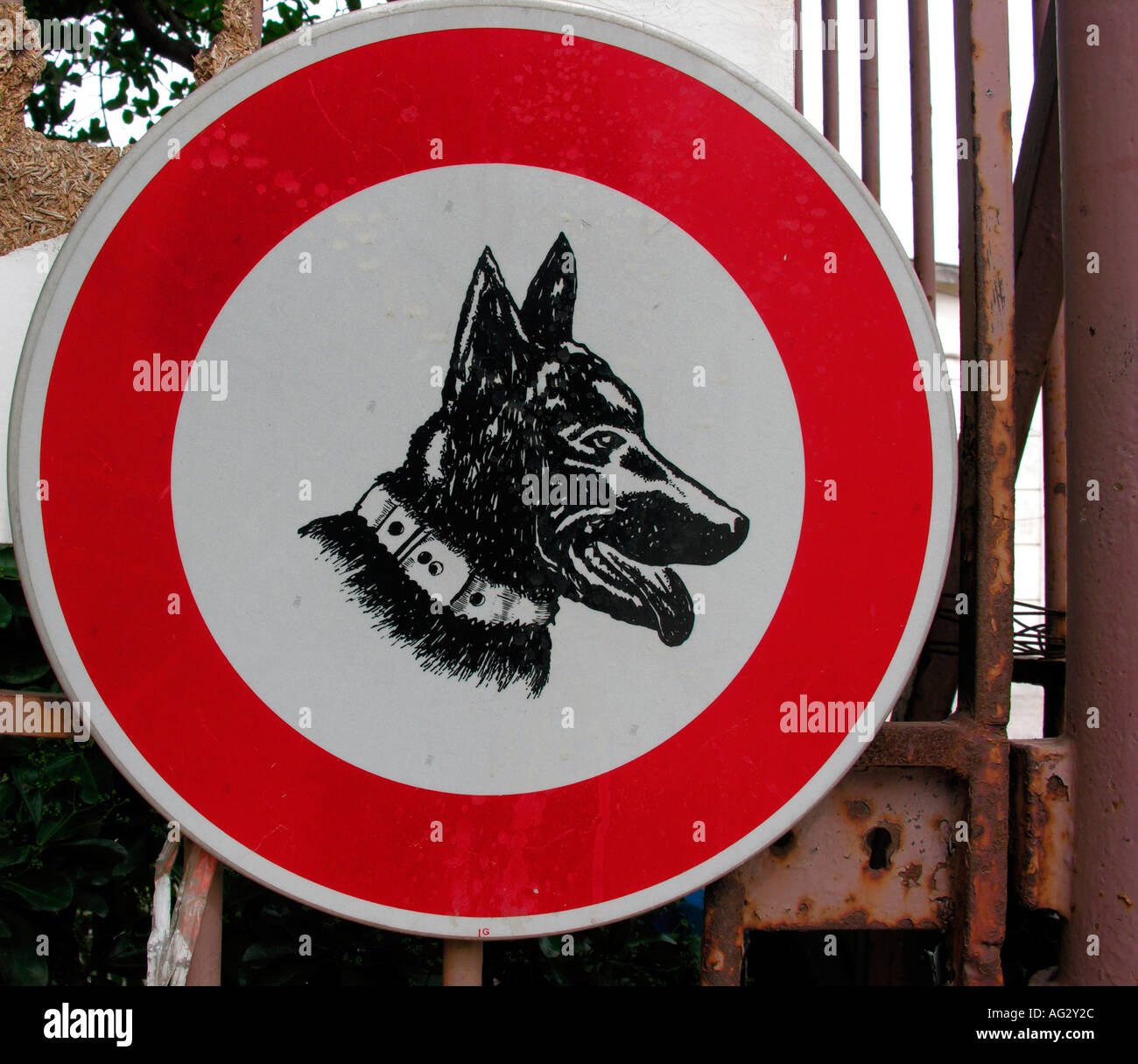 sign for off limits for dogs Stock Photo - Alamy