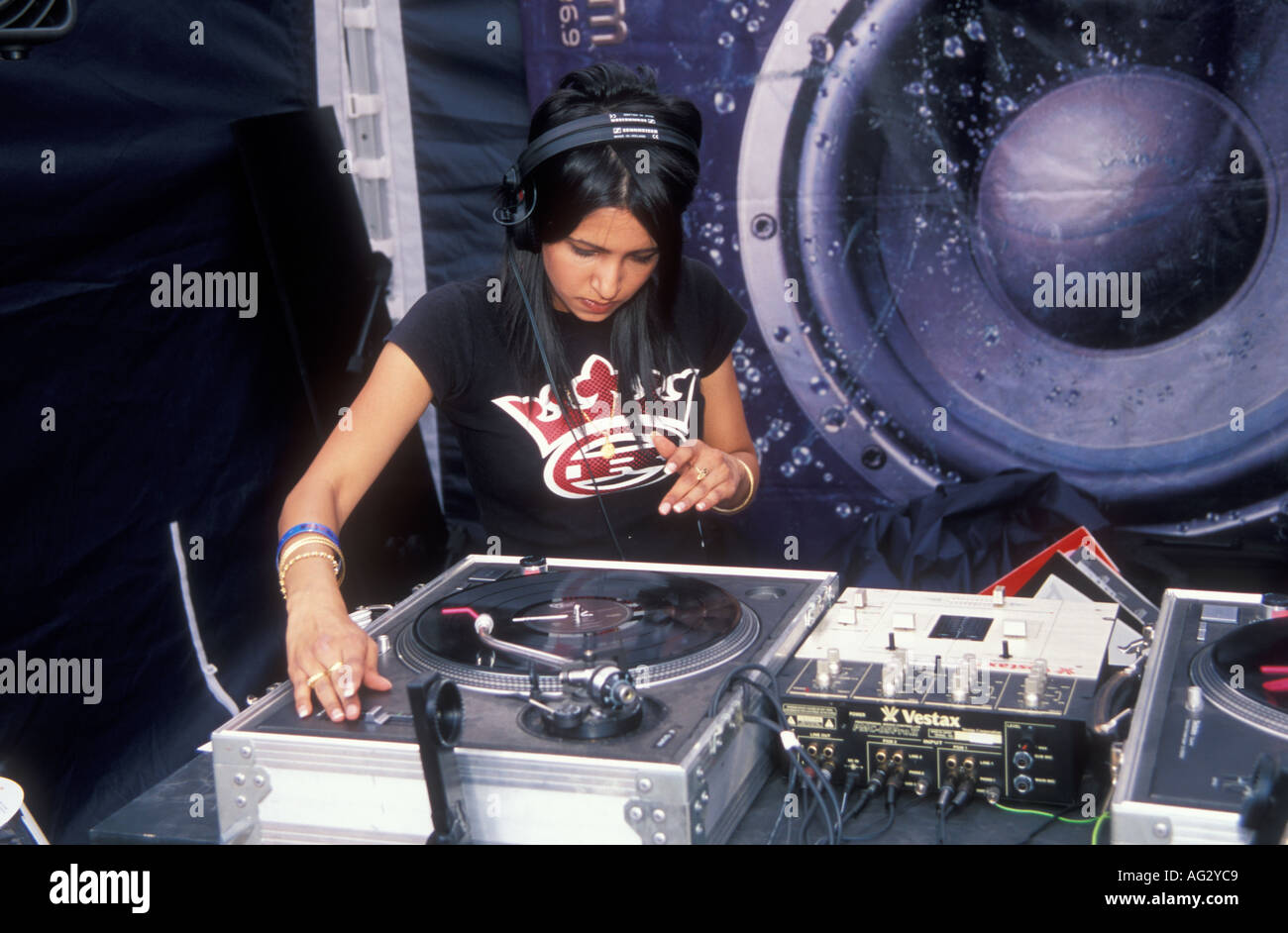 Female DJ at the Sprite Urban games Stock Photo - Alamy