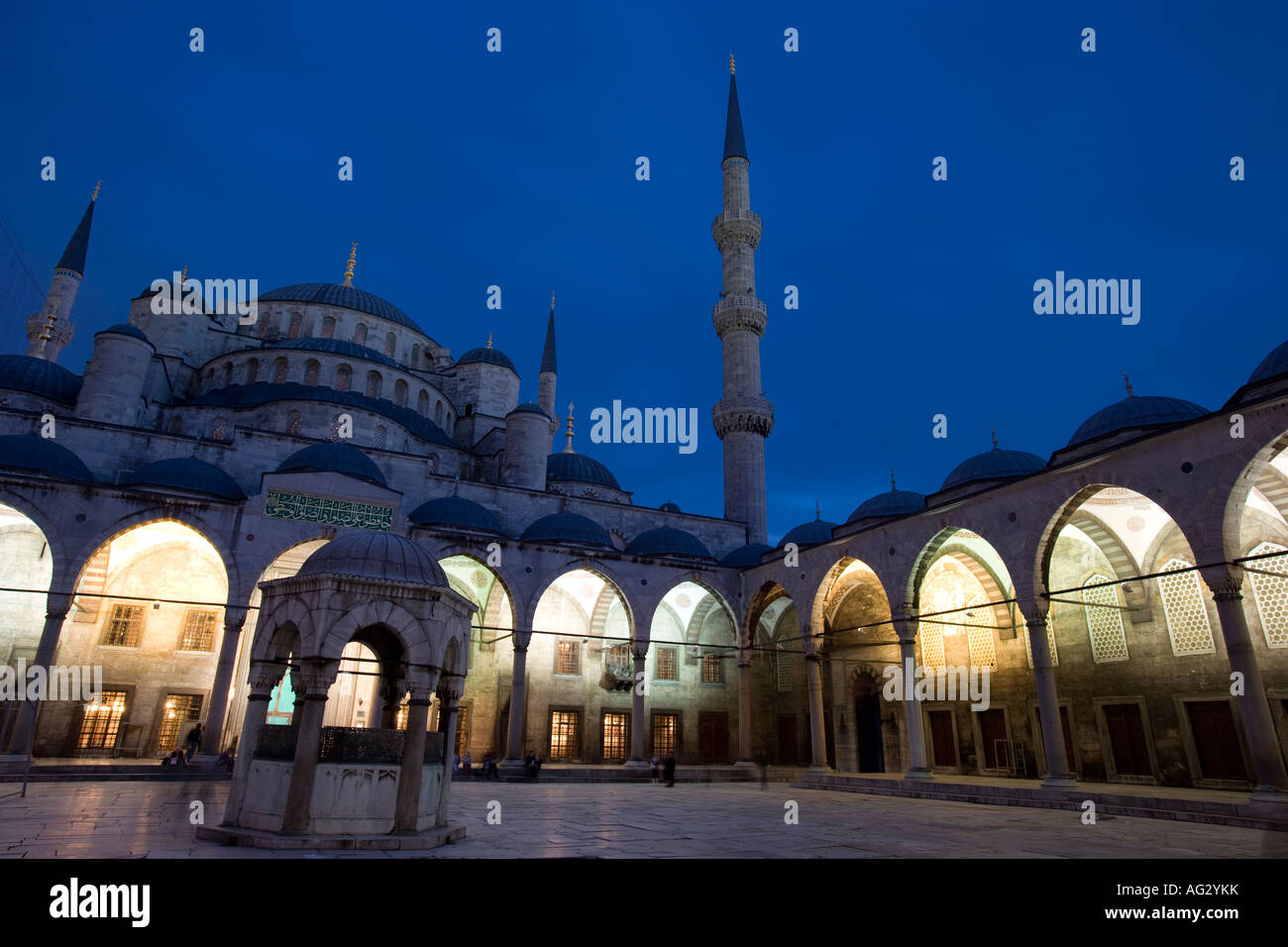 The Blue Mosque illuminated at night Sultanahmet Istanbul Turkey Stock ...