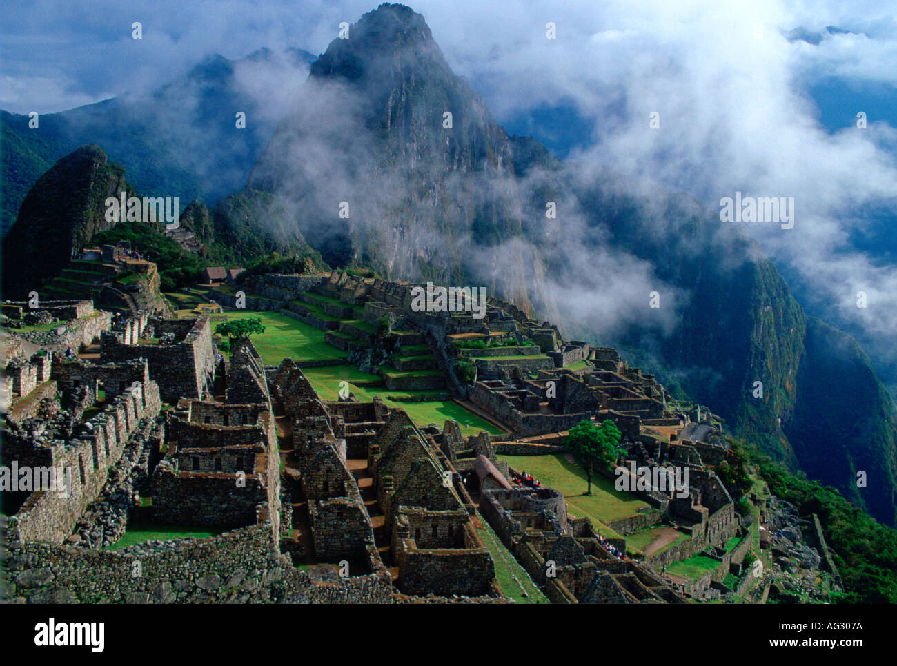 Machu Picchu ruins of the Inca citadel discovered in 1911 in Peru South America Stock Photo