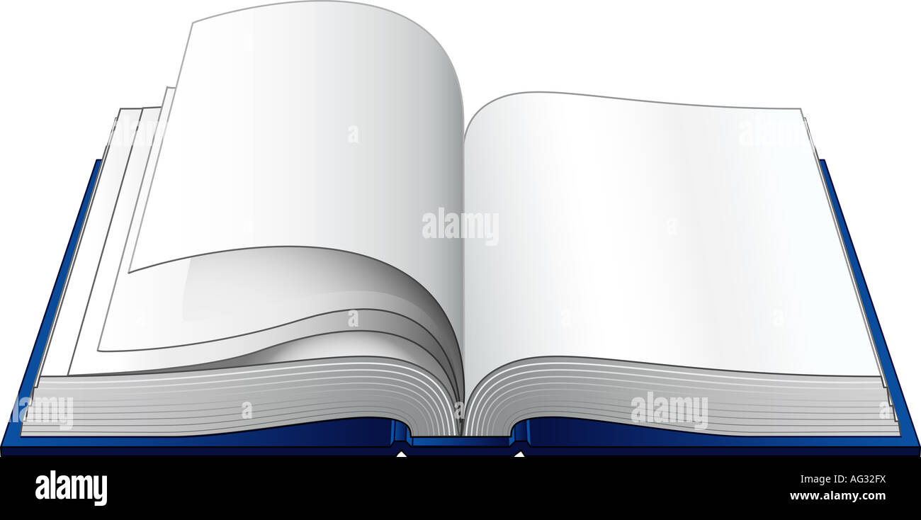 Illustration of open book Isolated on white background Stock Photo - Alamy