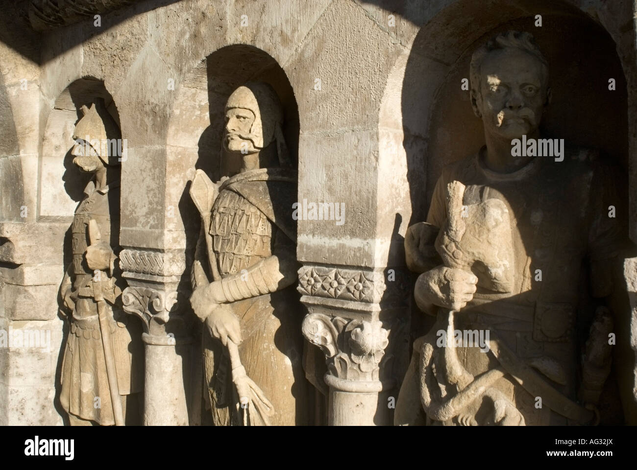 Statues of Soldiers Castle District Budapest Hungary Stock Photo - Alamy