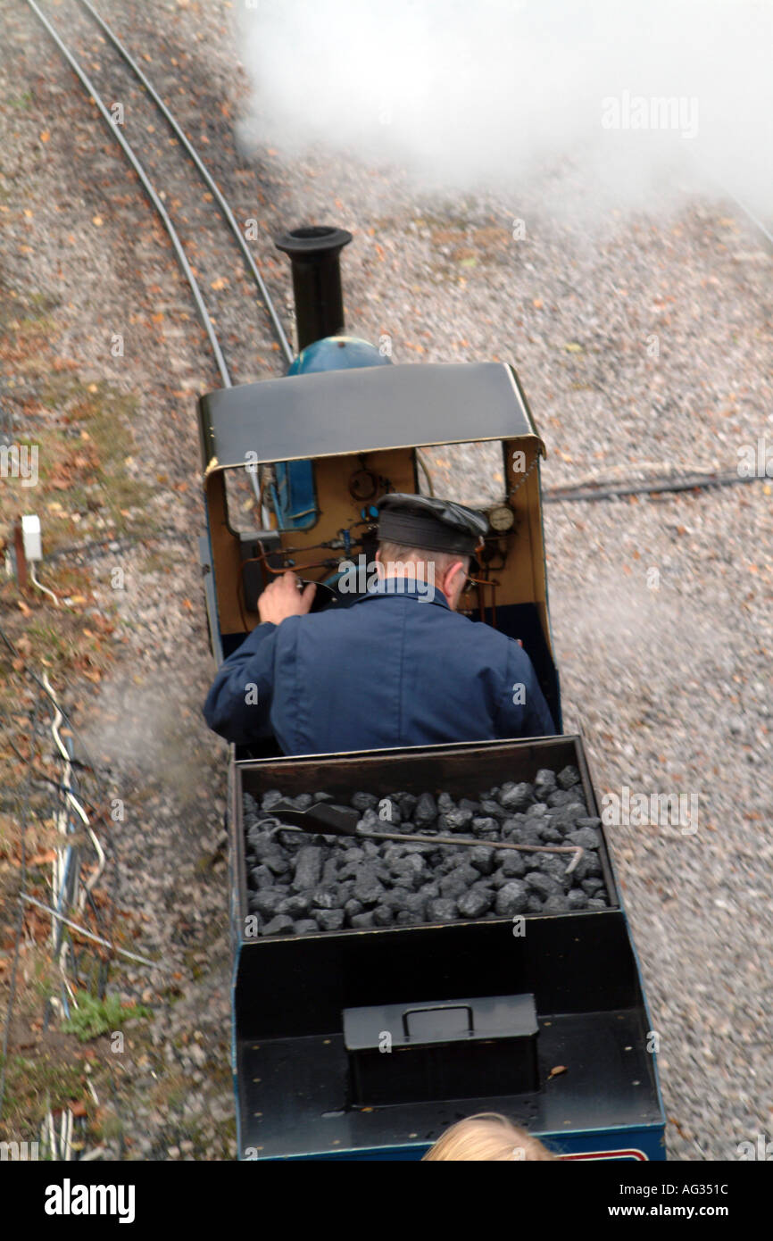 Train Driver Miniature Steam Engine Stock Photo Alamy