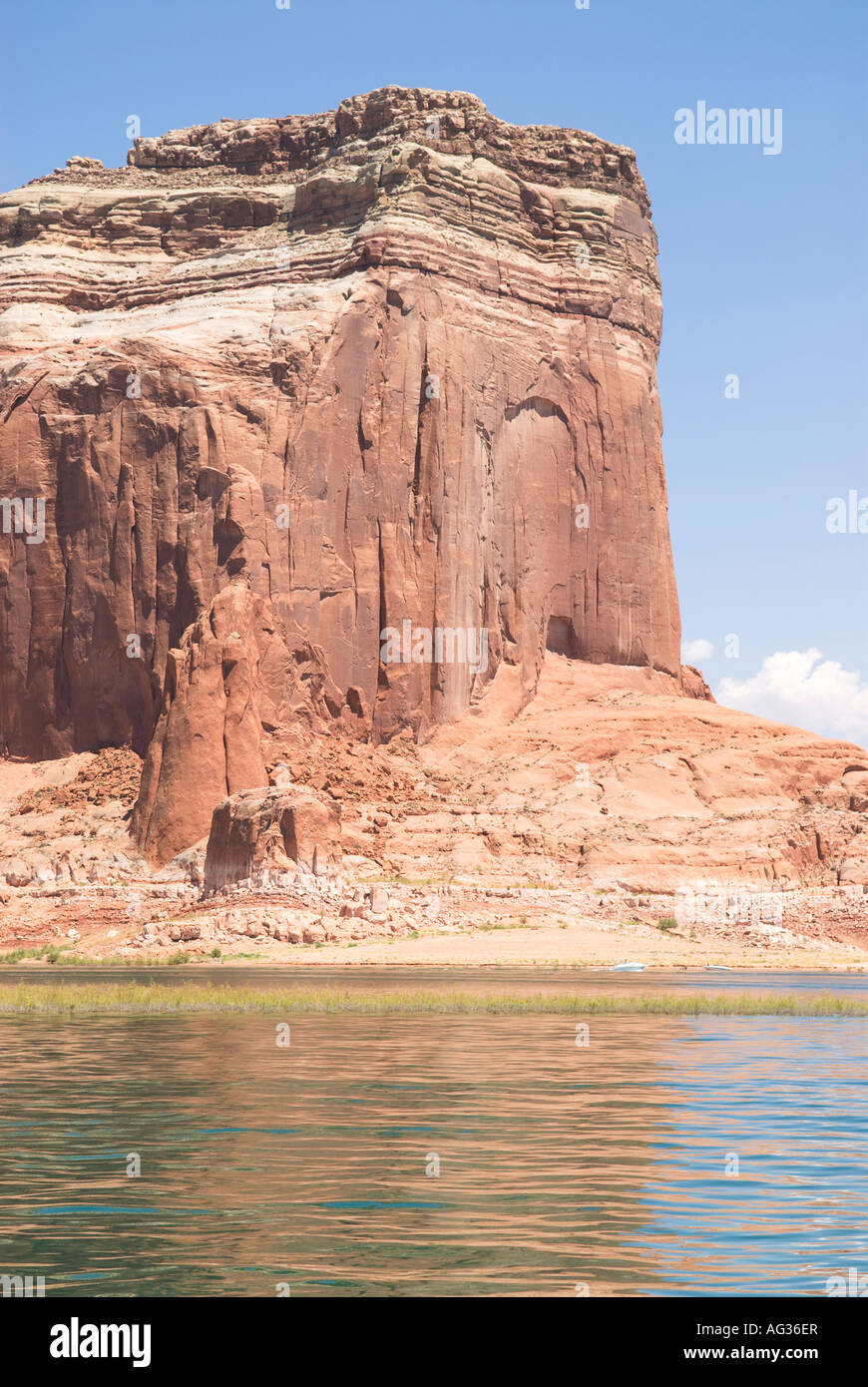 red sandstone cliff, Lake Powell Stock Photo