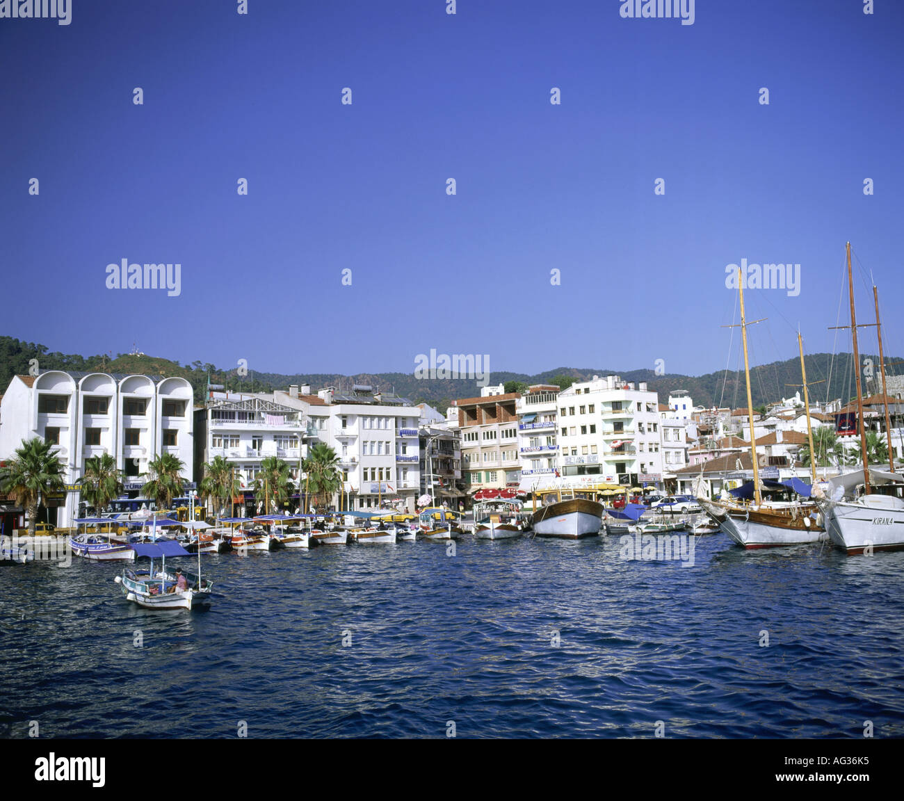 geography / travel, Turkey, Marmaris, city views / cityscapes, old town, promenade, harbour, Additional-Rights-Clearance-Info-Not-Available Stock Photo
