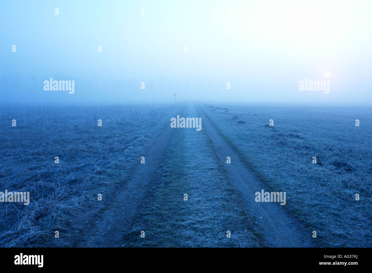 Misty road landscape hi-res stock photography and images - Alamy
