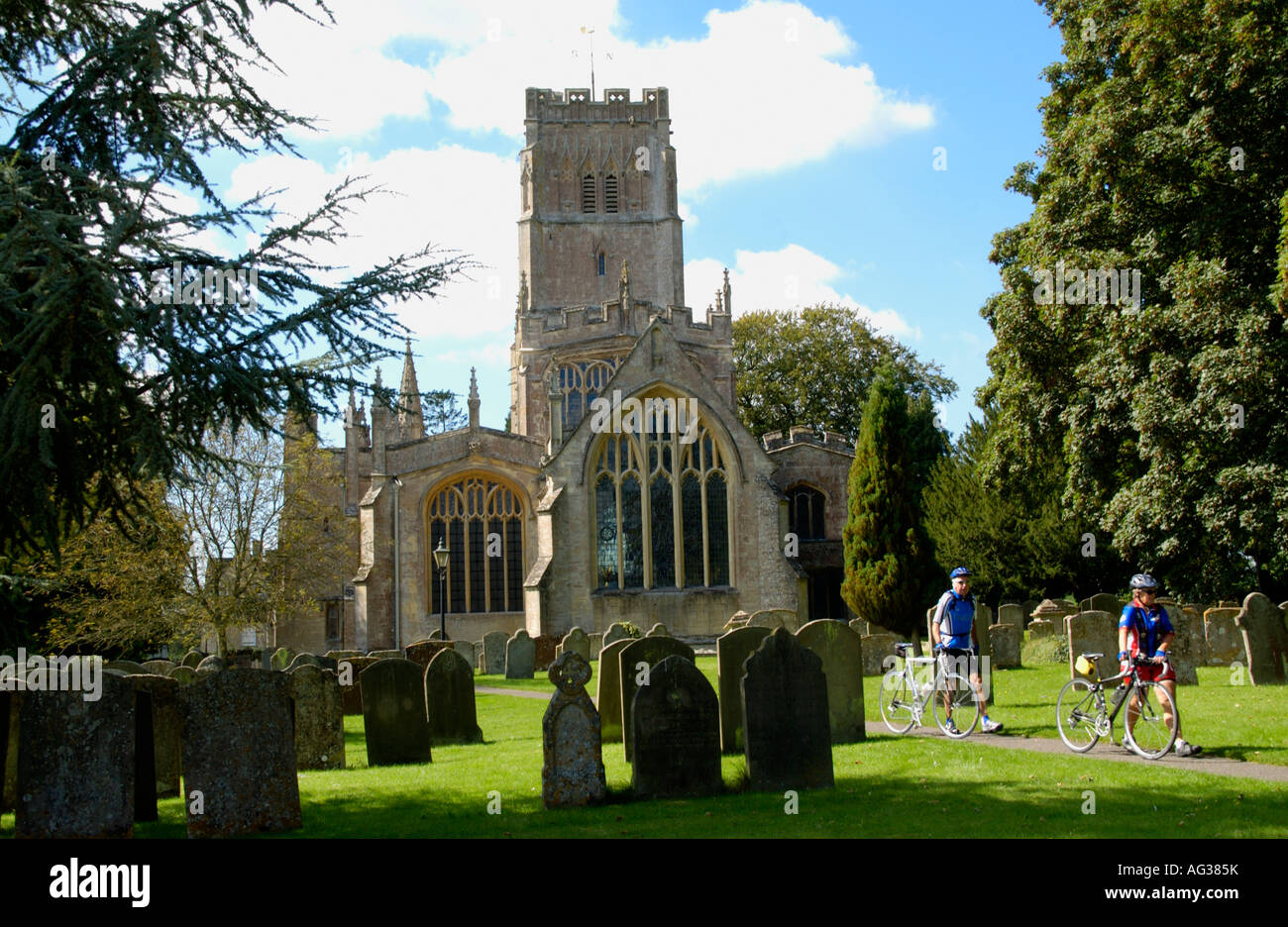Church with tower in Northleach Gloucestershire England UK Stock Photo