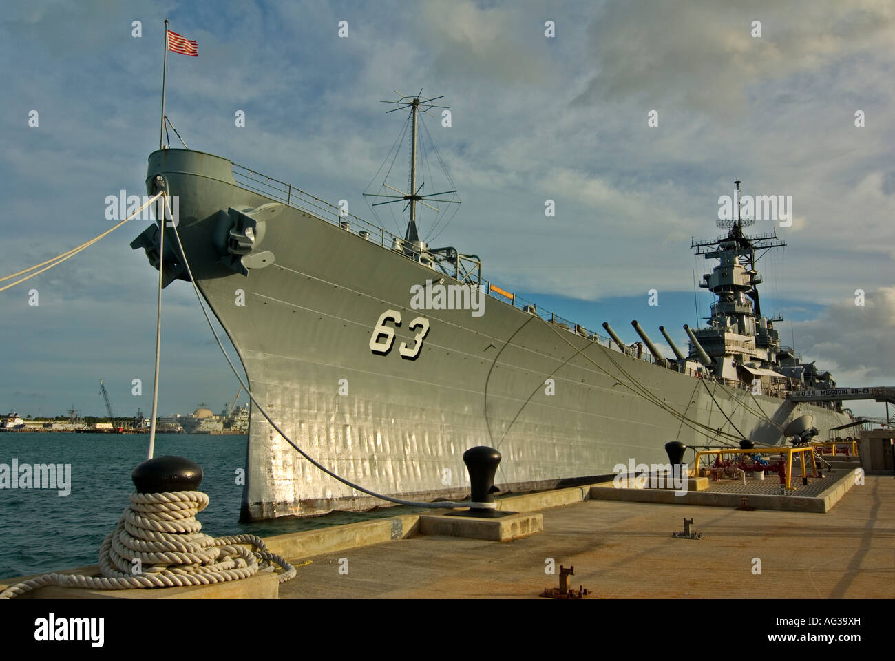 USS Missouri Oahu Hawaii Battleship Pearl Harbor Stock Photo
