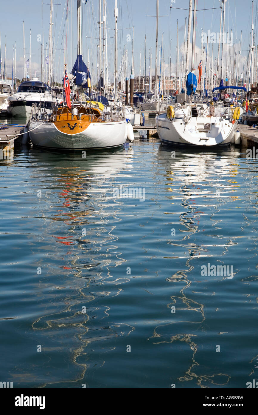 Calm Reflections in Gosport Marina Stock Photo