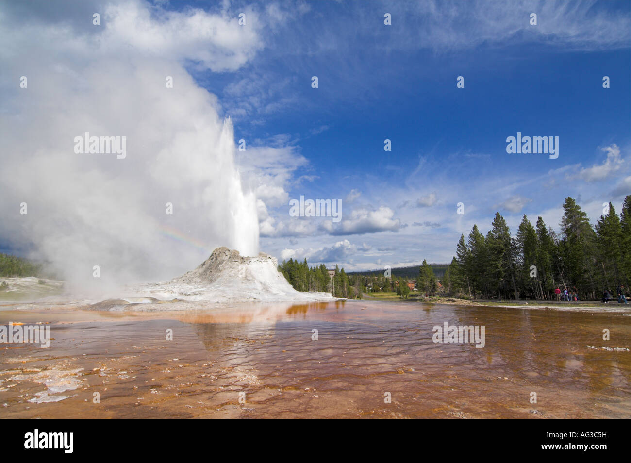 castle geyser erupting upper geyser basin yellowstone national park ...