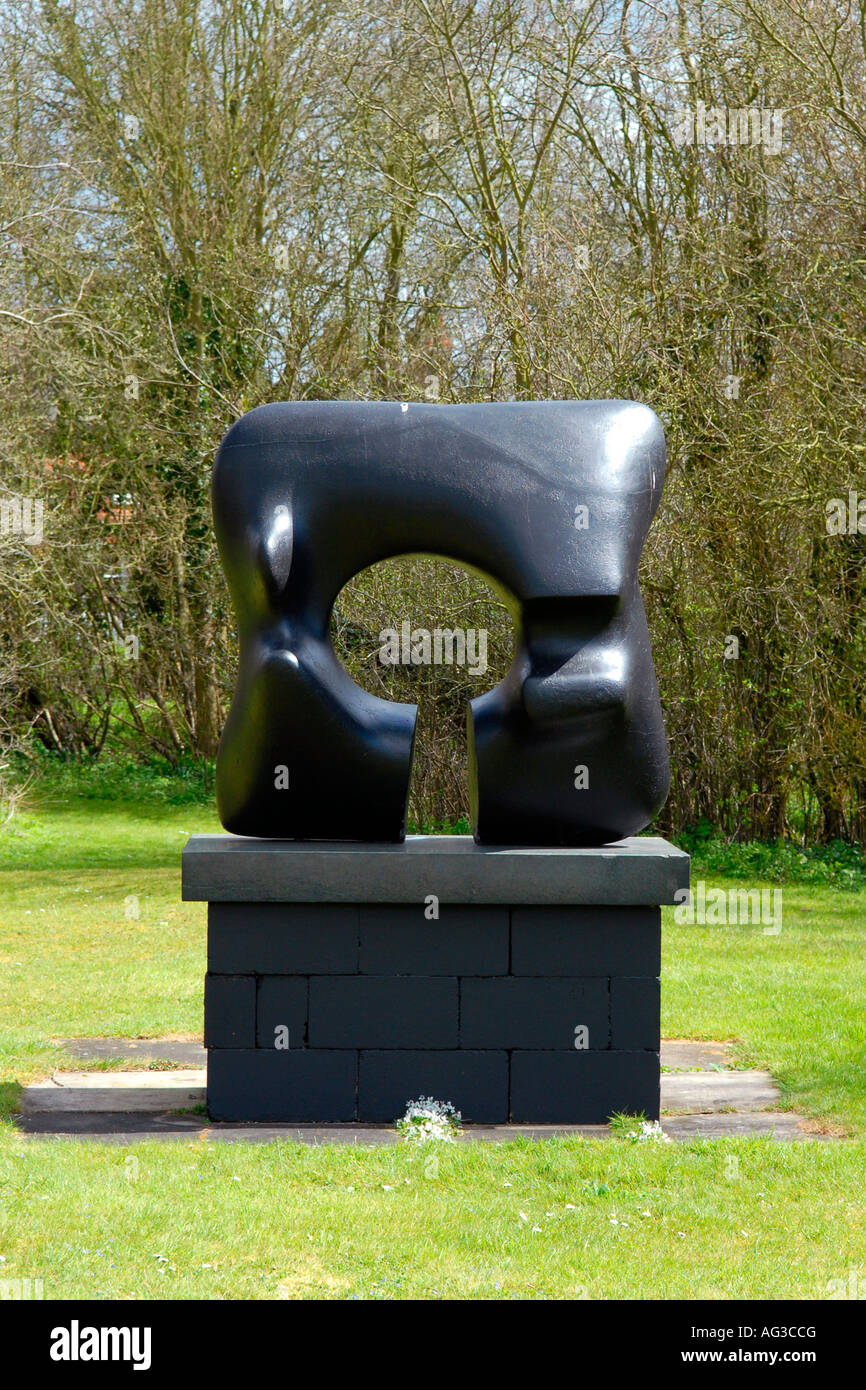 Henry Moore Foundation , Perry Green , metal bronze sculpture of a ...