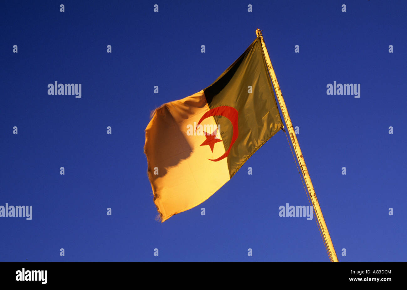Algeria Tamanrasset Algerian flag Stock Photo