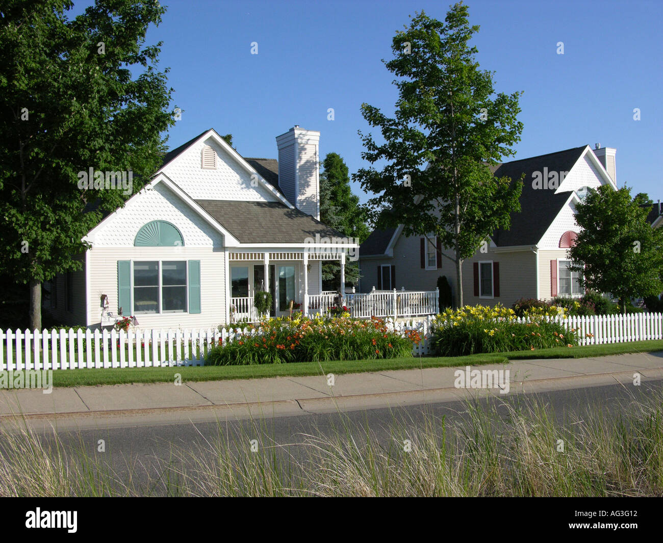 Quaint residential town houses and condominium summer homes in Manistee