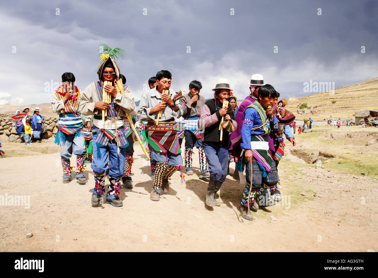 Anarchy in the Andes Potosi Inka s gather in Macha for the annual Tinku festival to worship pachamama the mother earth Stock Photo