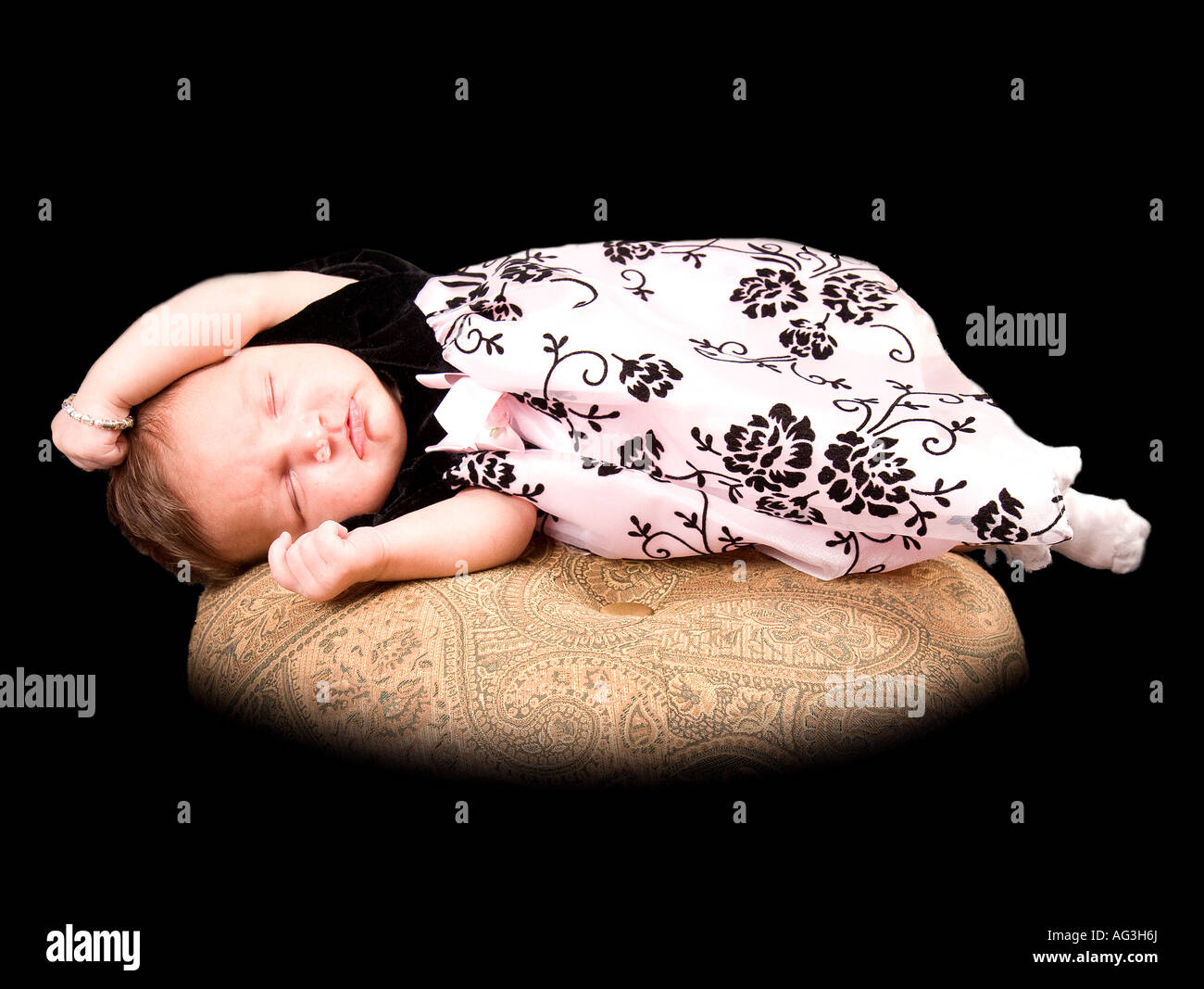Sleeping Baby Girl Stock Photo - Alamy