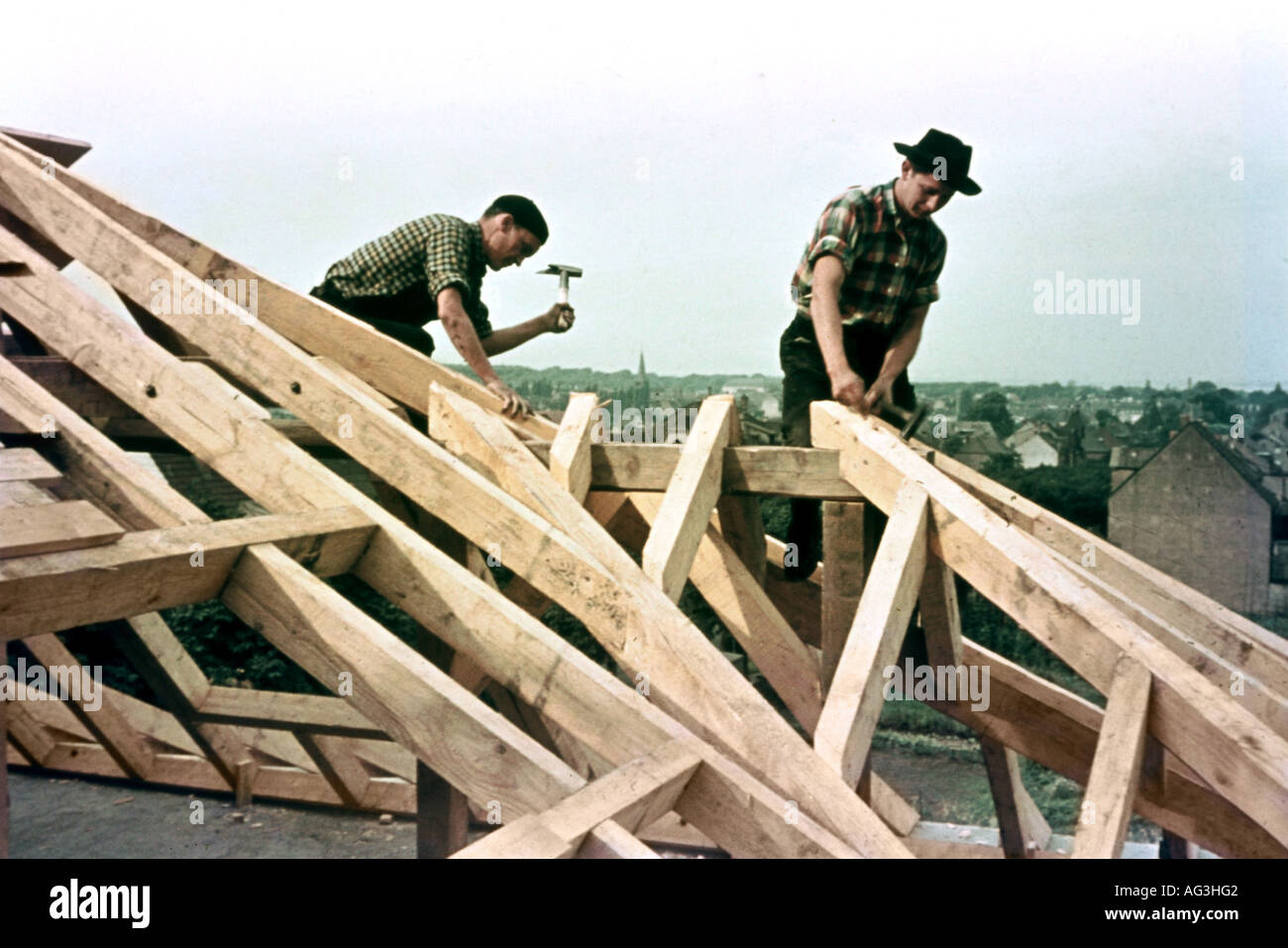 people, professions, carpenter, Germany, 1950s, 50s, profession Stock