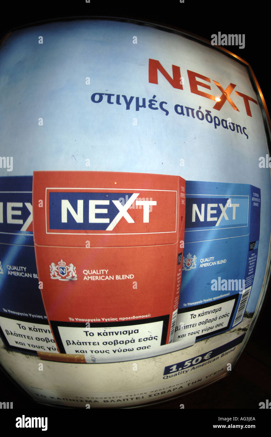 next cigarette advert advertising advertisement athens greece greek
