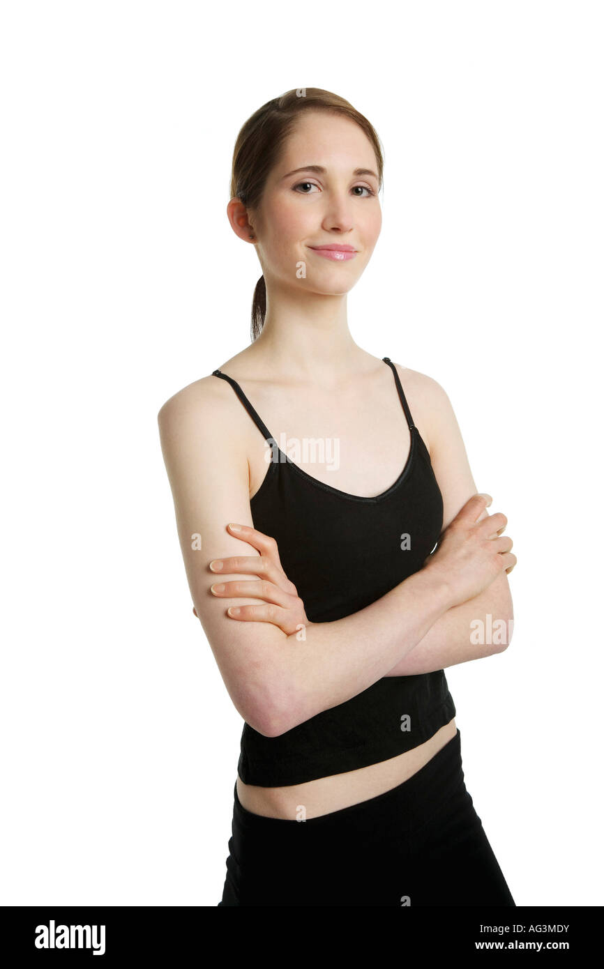 Woman wearing athletic clothing Stock Photo