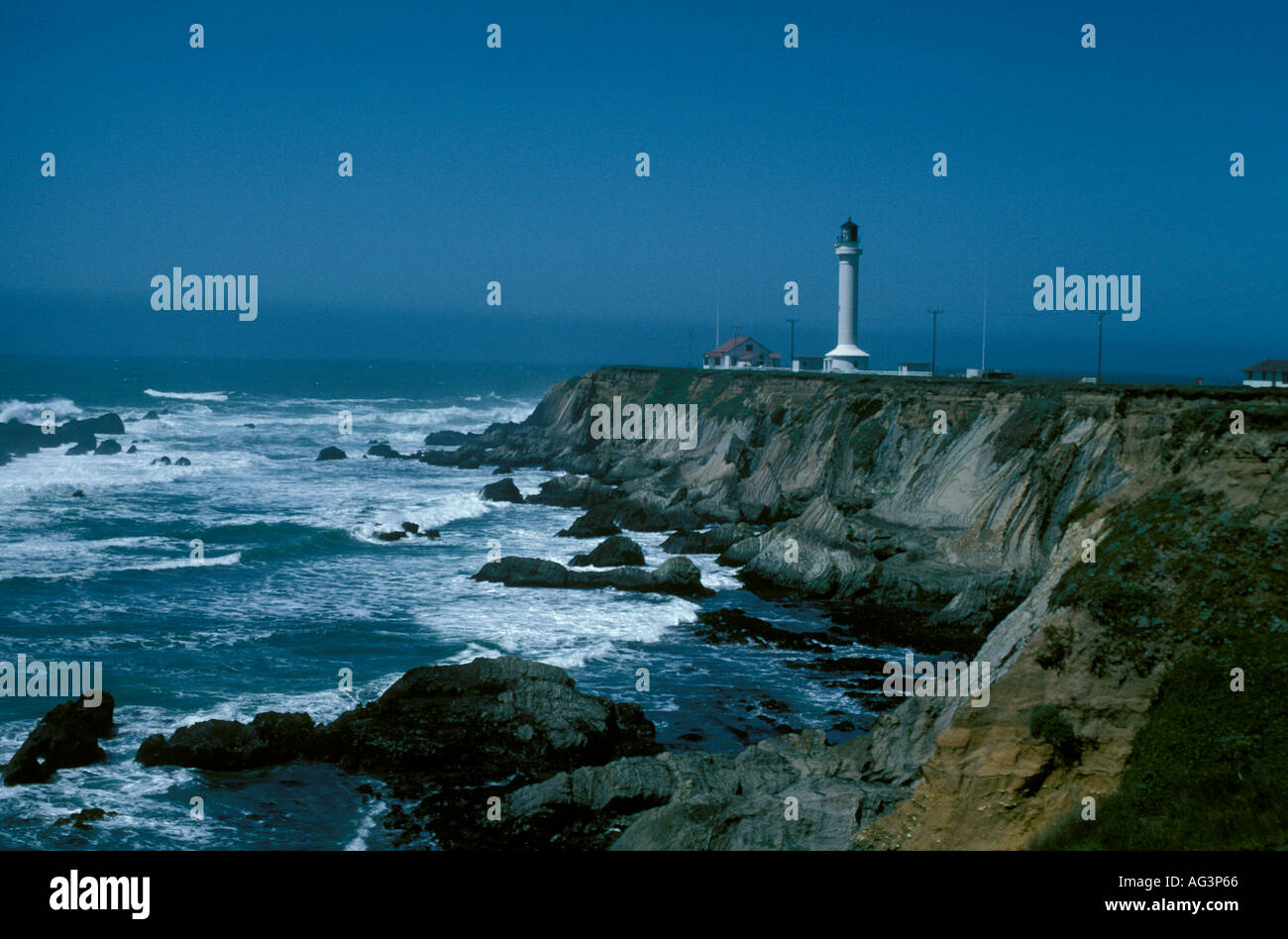 CA California Coast Pt Point Arena lighthouse Stock Photo Alamy