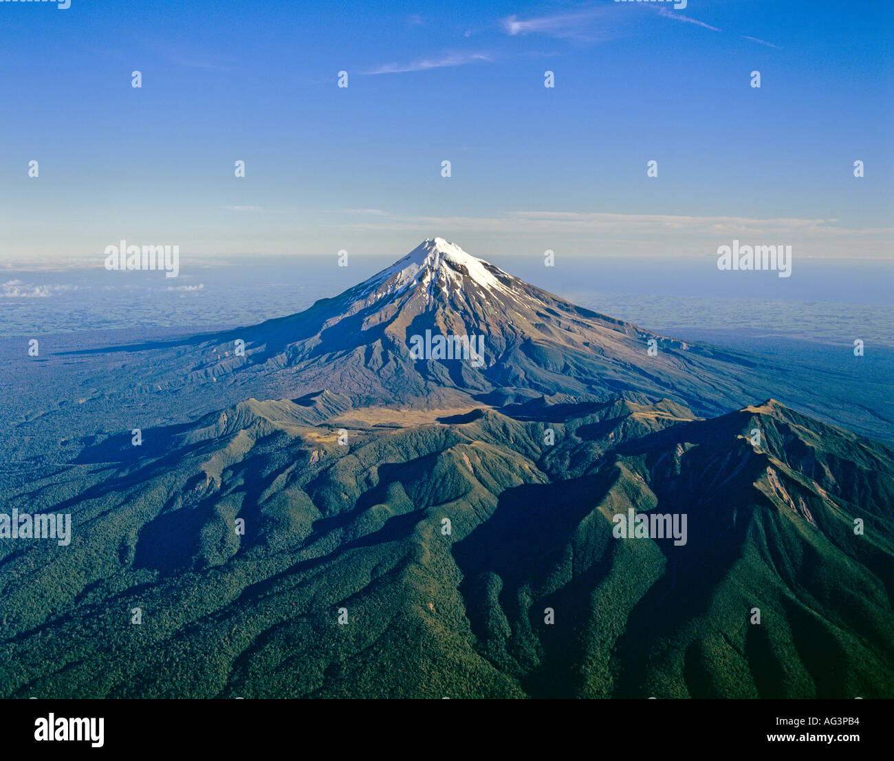 Aerial view of Mount Egmont New Zealand Stock Photo Alamy