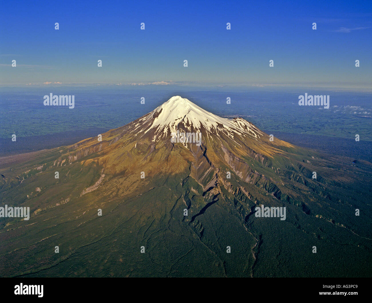 Aerial view of Mount Egmont New Zealand Stock Photo Alamy