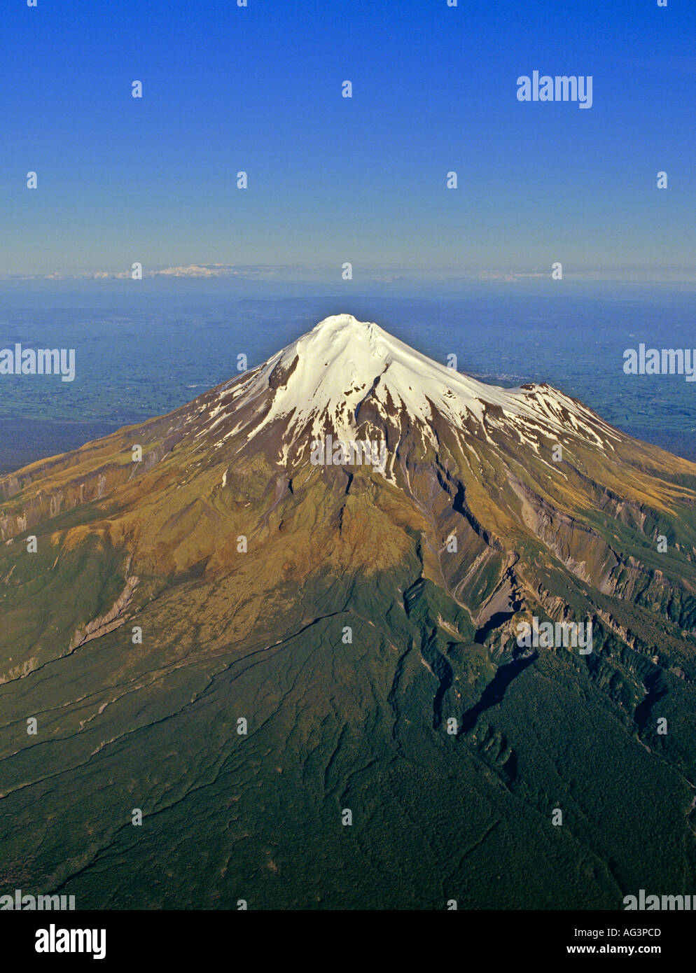 Aerial view of Mount Egmont New Zealand Stock Photo Alamy