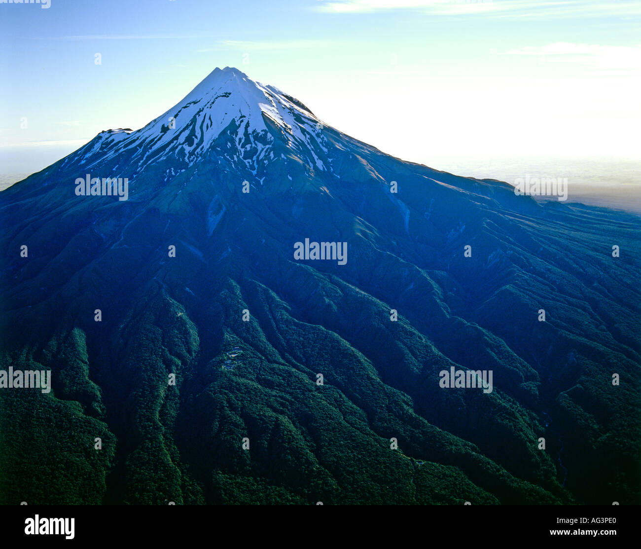Aerial view of Mount Egmont New Zealand Stock Photo Alamy