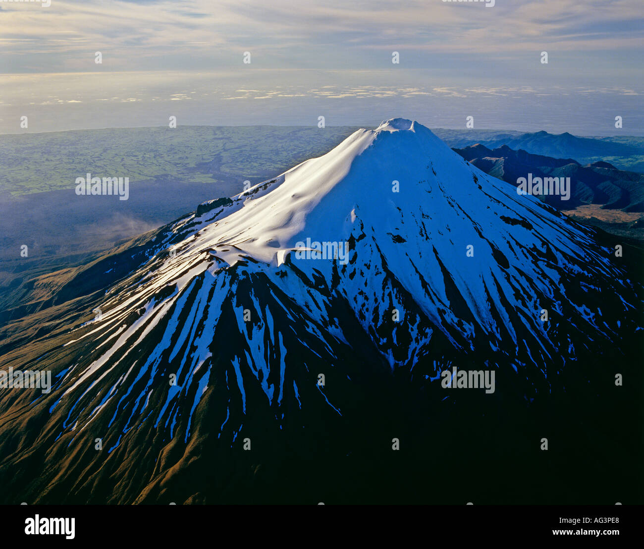 Aerial view of Mount Egmont New Zealand Stock Photo Alamy