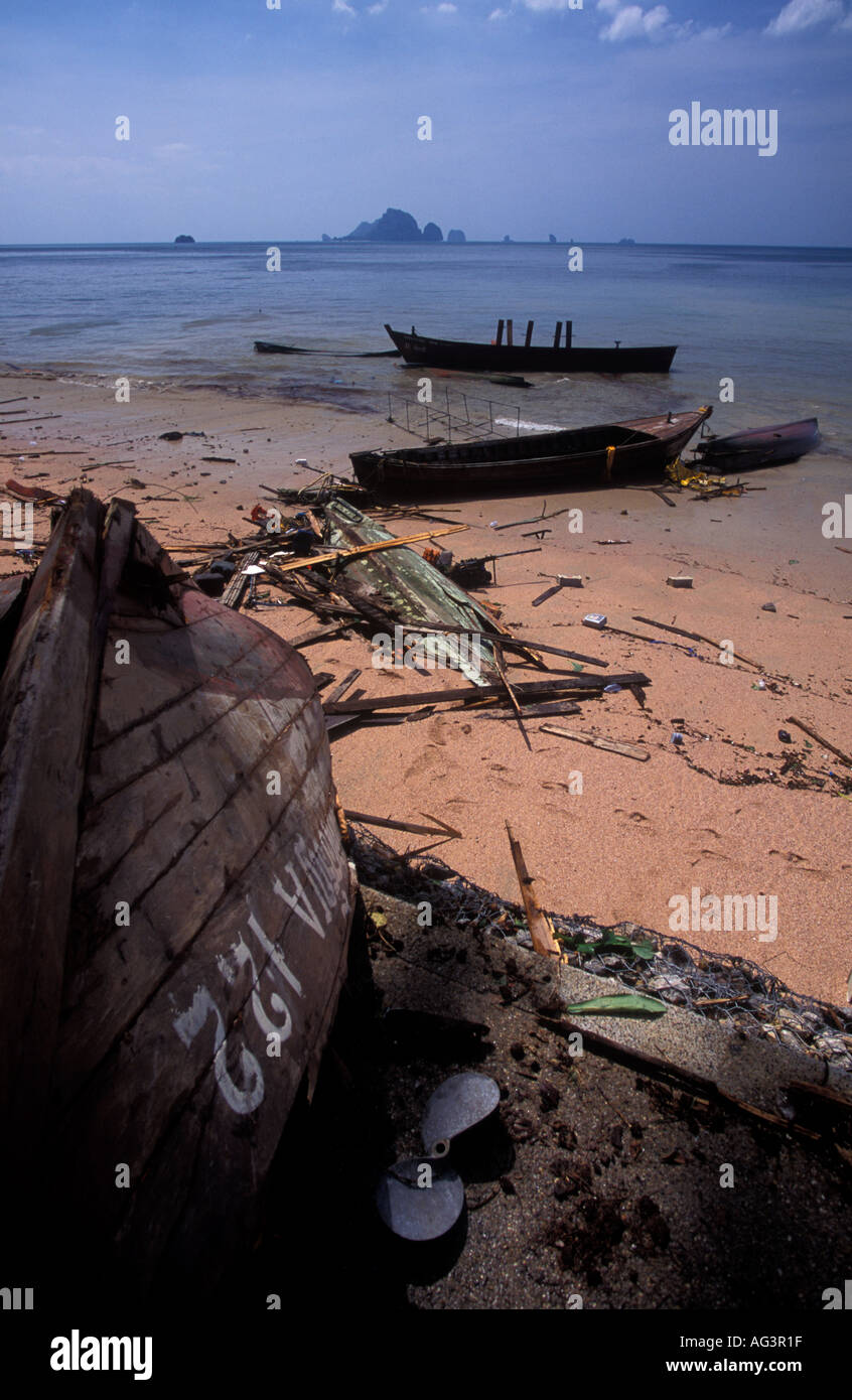 THAILAND Krabi Tsunami wreckage moments after the waves retreated