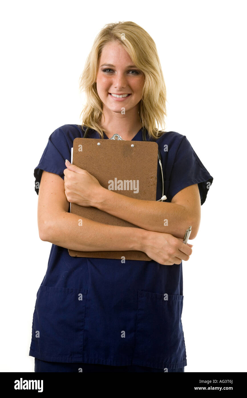 Pretty female blond nurse hi-res stock photography and images - Alamy