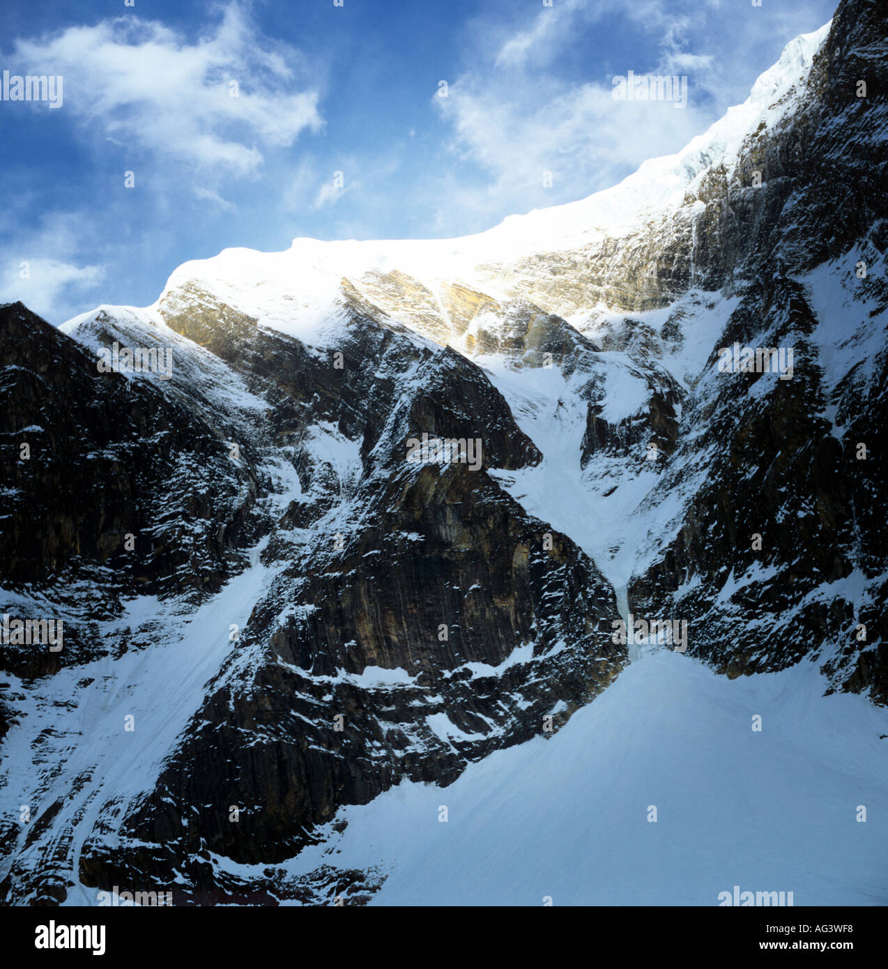 Himalayan Tukuche peak with high altitude glacier Stock Photo