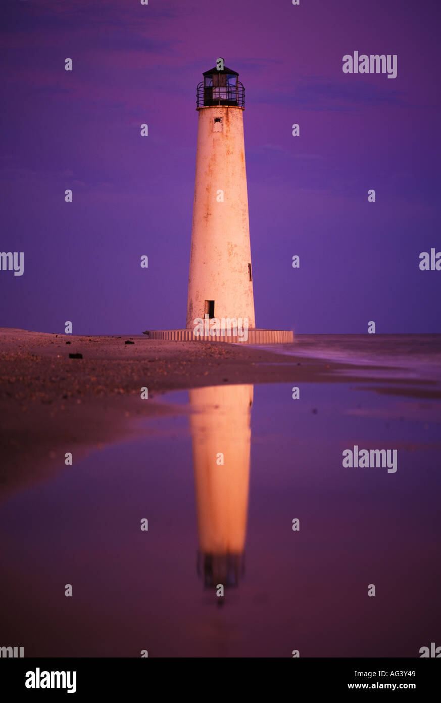 Cape St Lighthouse At Dusk Apalachicola Estuarine Research