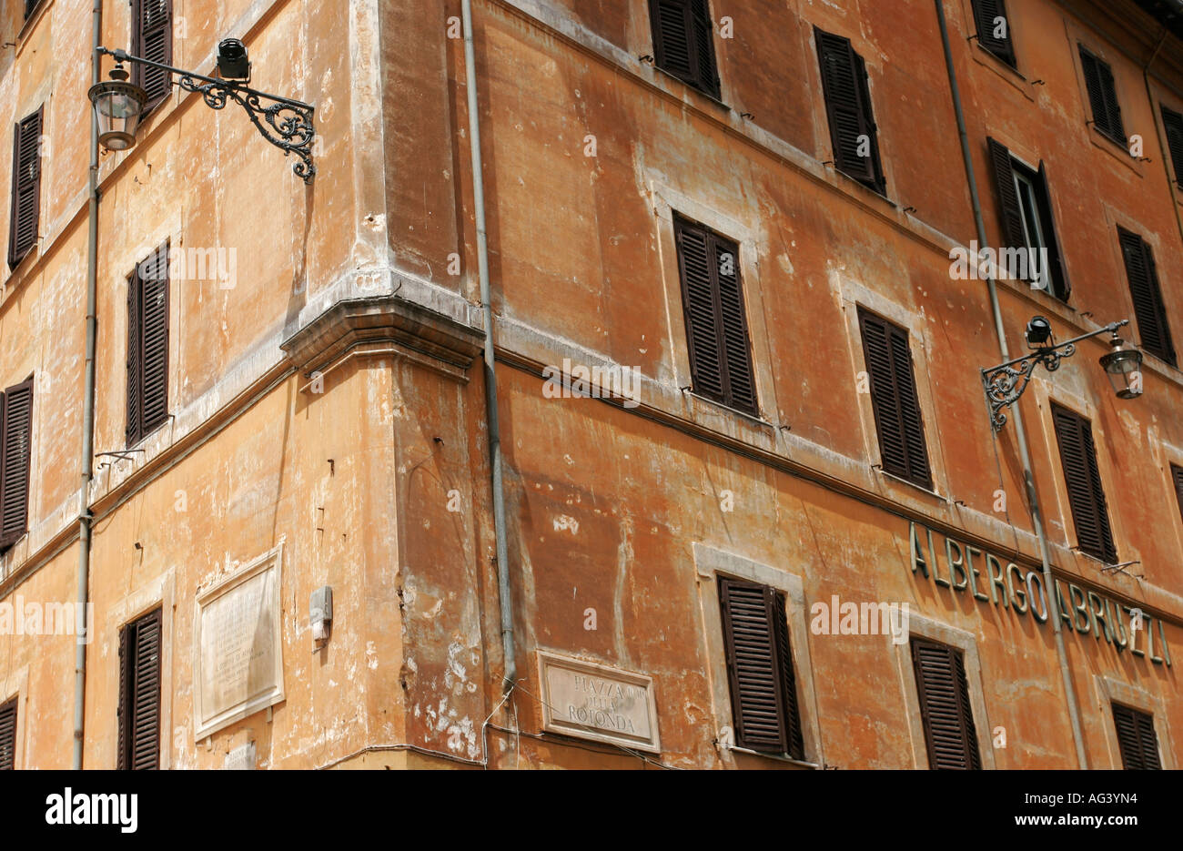 Rome corner apartment block Stock Photo Alamy
