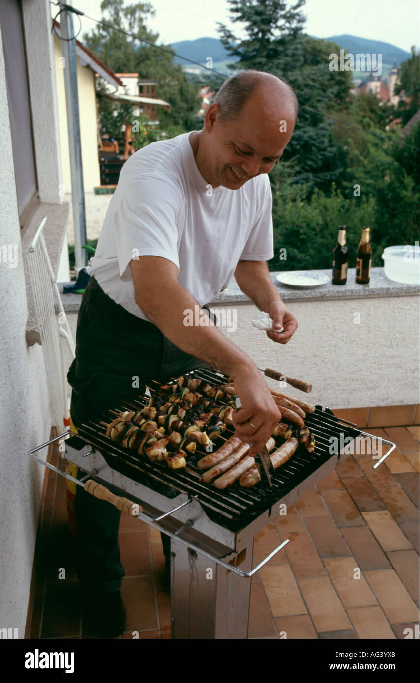 Bratwurst banger shashlik with charcoal cancer carcinogenic hires