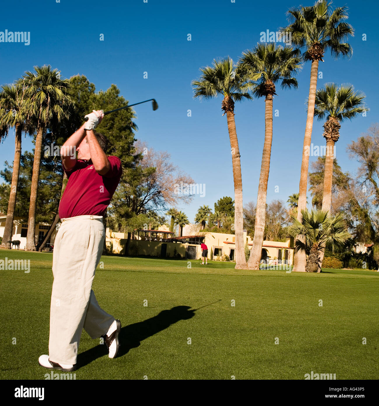 golf t off Phoenix Arizona Stock Photo