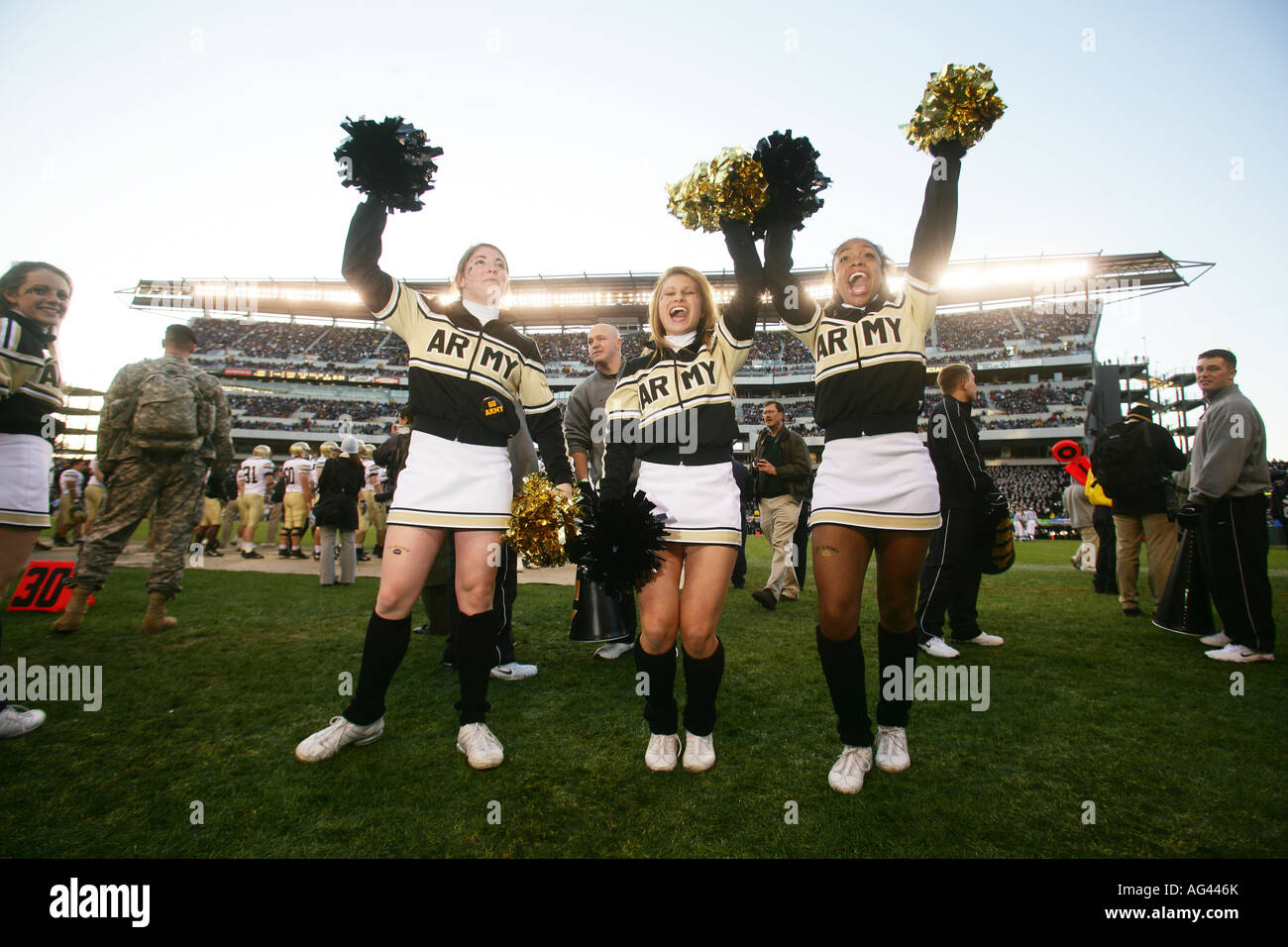 cheerleaders at the army navy football match in philidelphia Stock