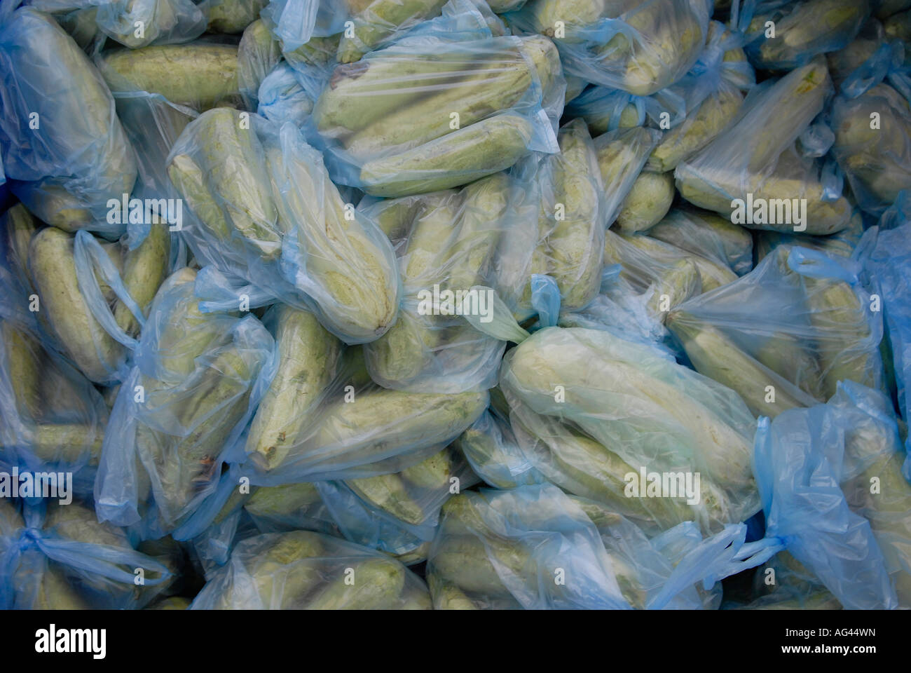 Vegetables packed in plastic bags Stock Photo Alamy