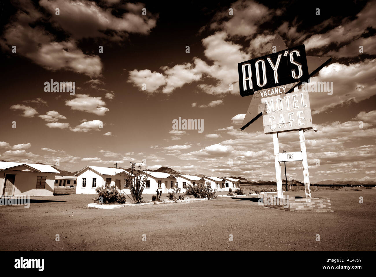 The Famous Roy s Motel and diner on the Historic Route 66 California USA Stock Photo