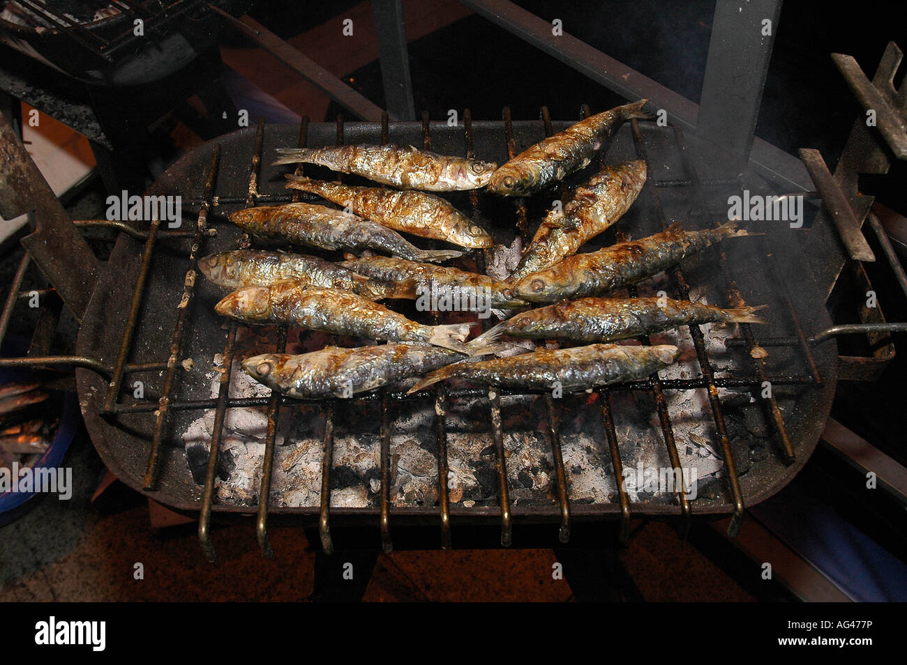 Grilled sardines Portugal Stock Photo Alamy