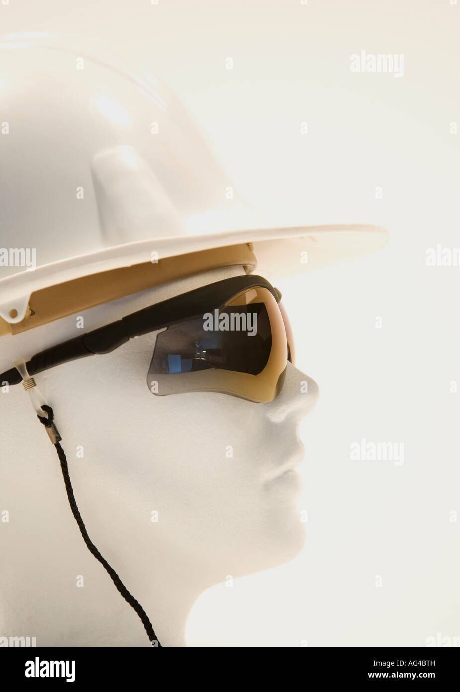 Mannequin wearing safety glasses and helmet Stock Photo Alamy