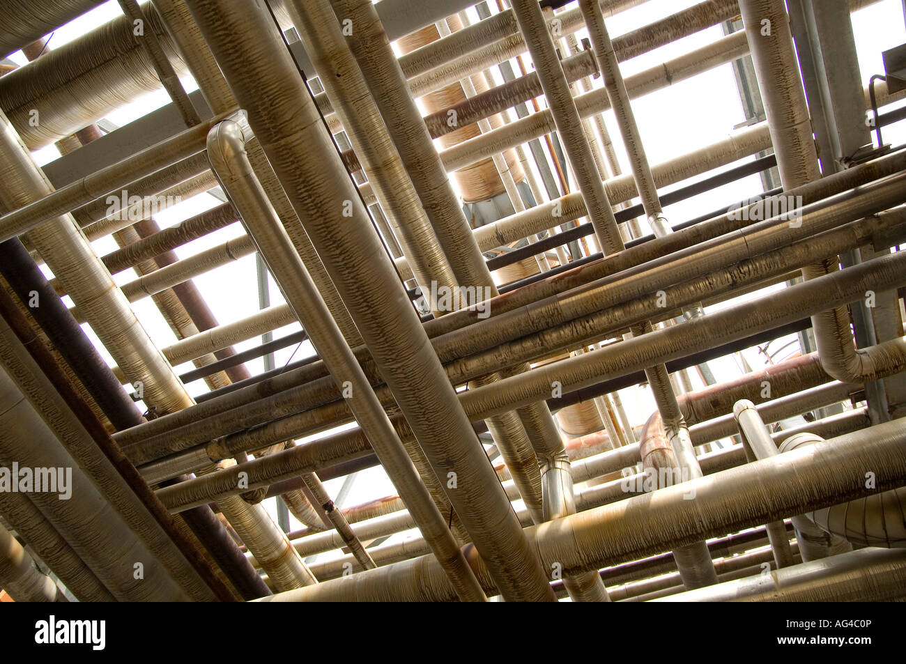 Network of piping and ductwork Stock Photo Alamy