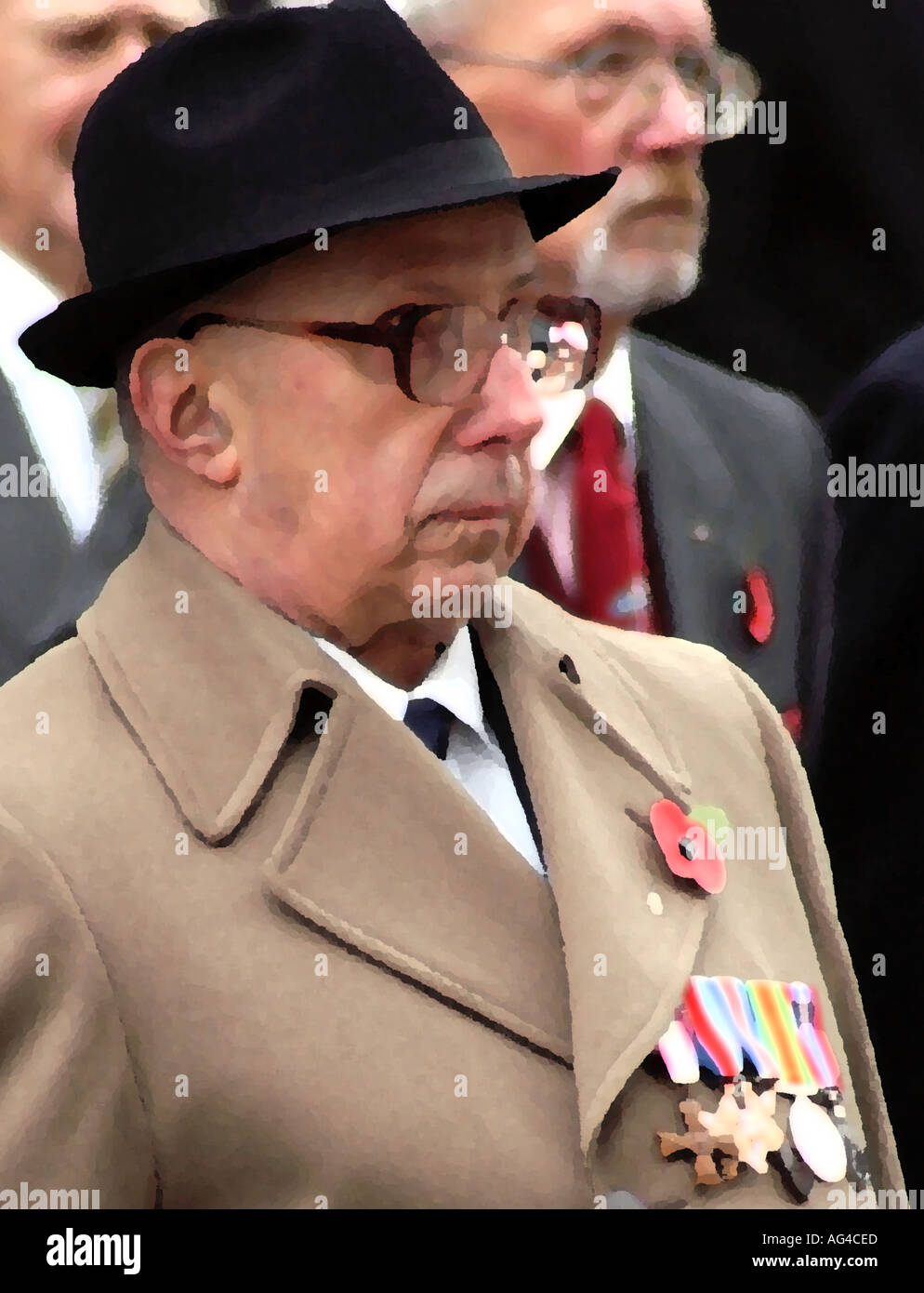 Old soldier at the Royal British Legion Remembrance Sunday parade in