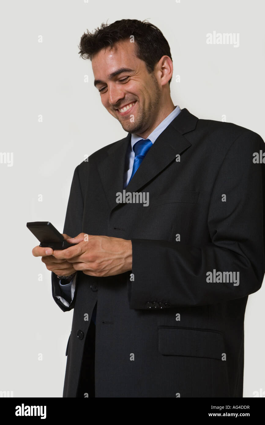 Business man pager Stock Photo