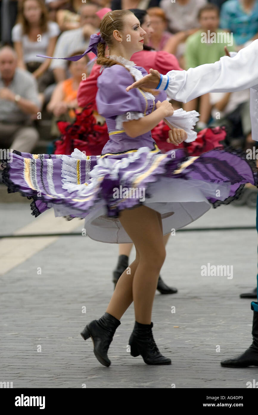 Raised skirt revealing legs and boots of female dancer, Orenburg State  Russian Folk Choir, Plaza Arriaga Bilbao Basque Country Stock Photo - Alamy
