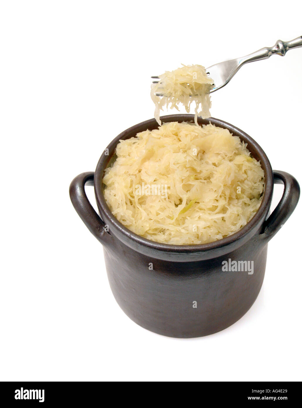 sauerkraut in a barrel pickled cabbage Stock Photo Alamy